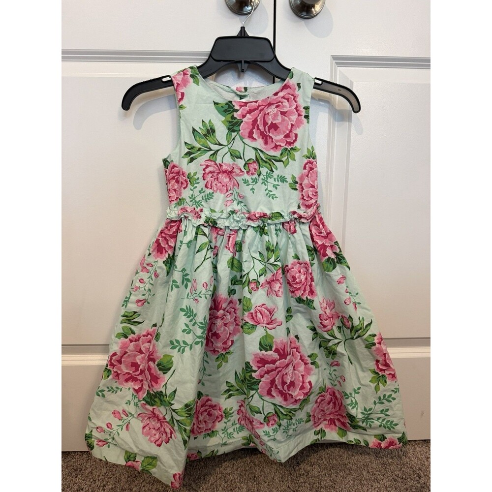 Gymboree Girls Pink Rose Floral Dress 7 Easter Spring Special Occasion